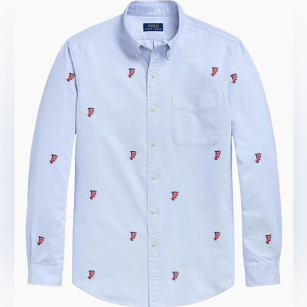 VERY RARE HARD TO FIND POLO RALPH LAUREN P-WING LOGO OXFORD SHIRT - Picture 3 of 11